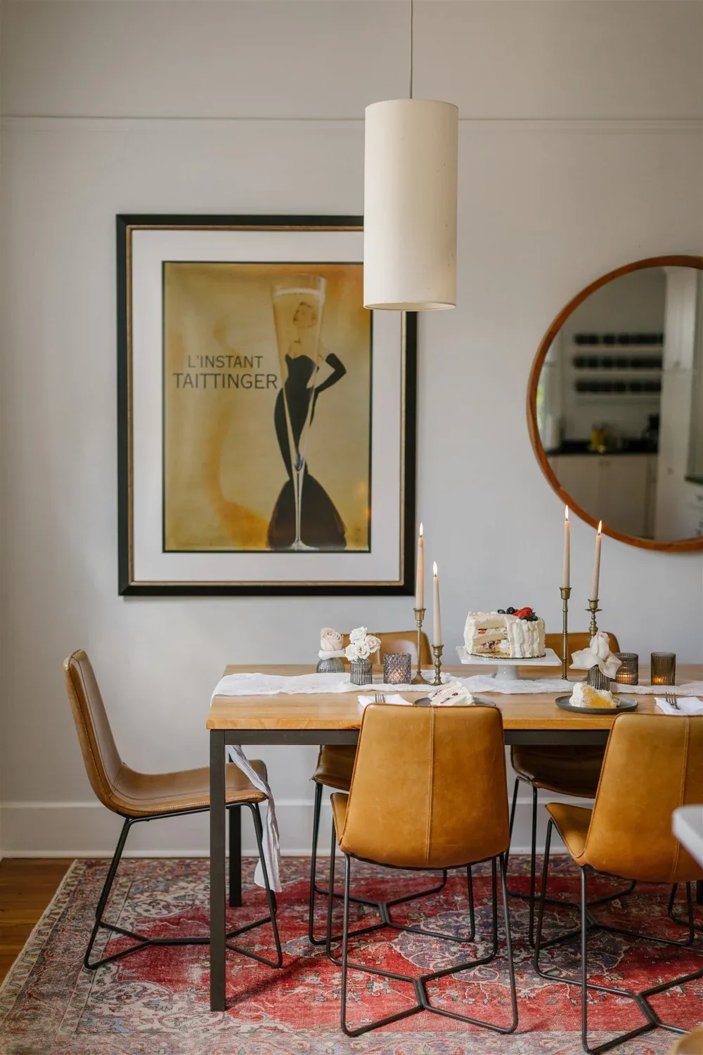 Dining room detail with chandelier