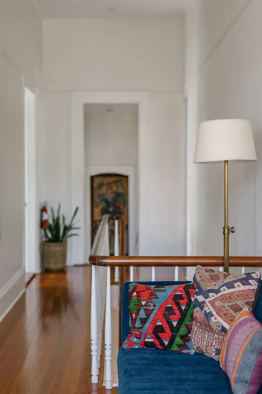 Interior art and fireplace detail
