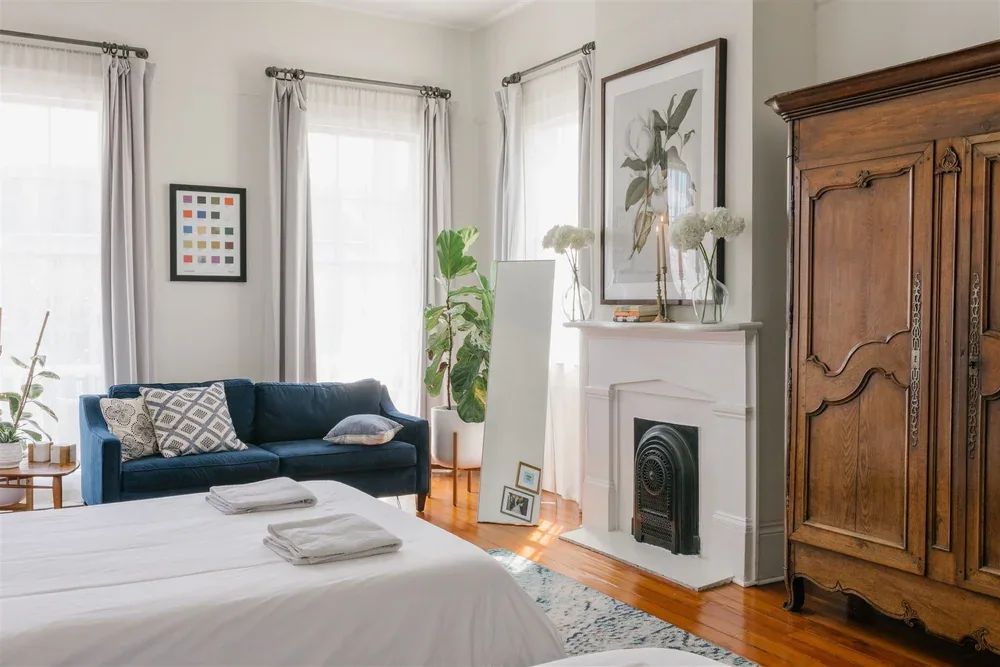 Bedroom with sofa seating