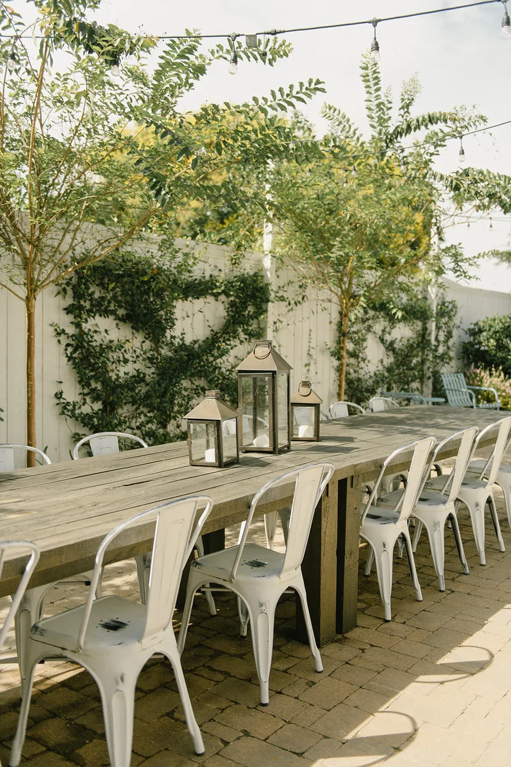 Back patio dining area