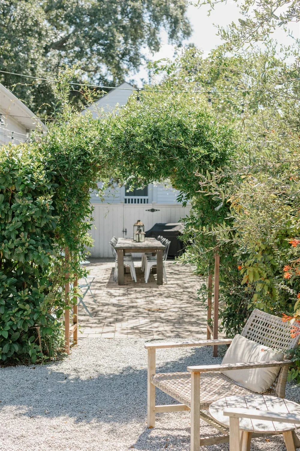Exterior seating near The Mazant